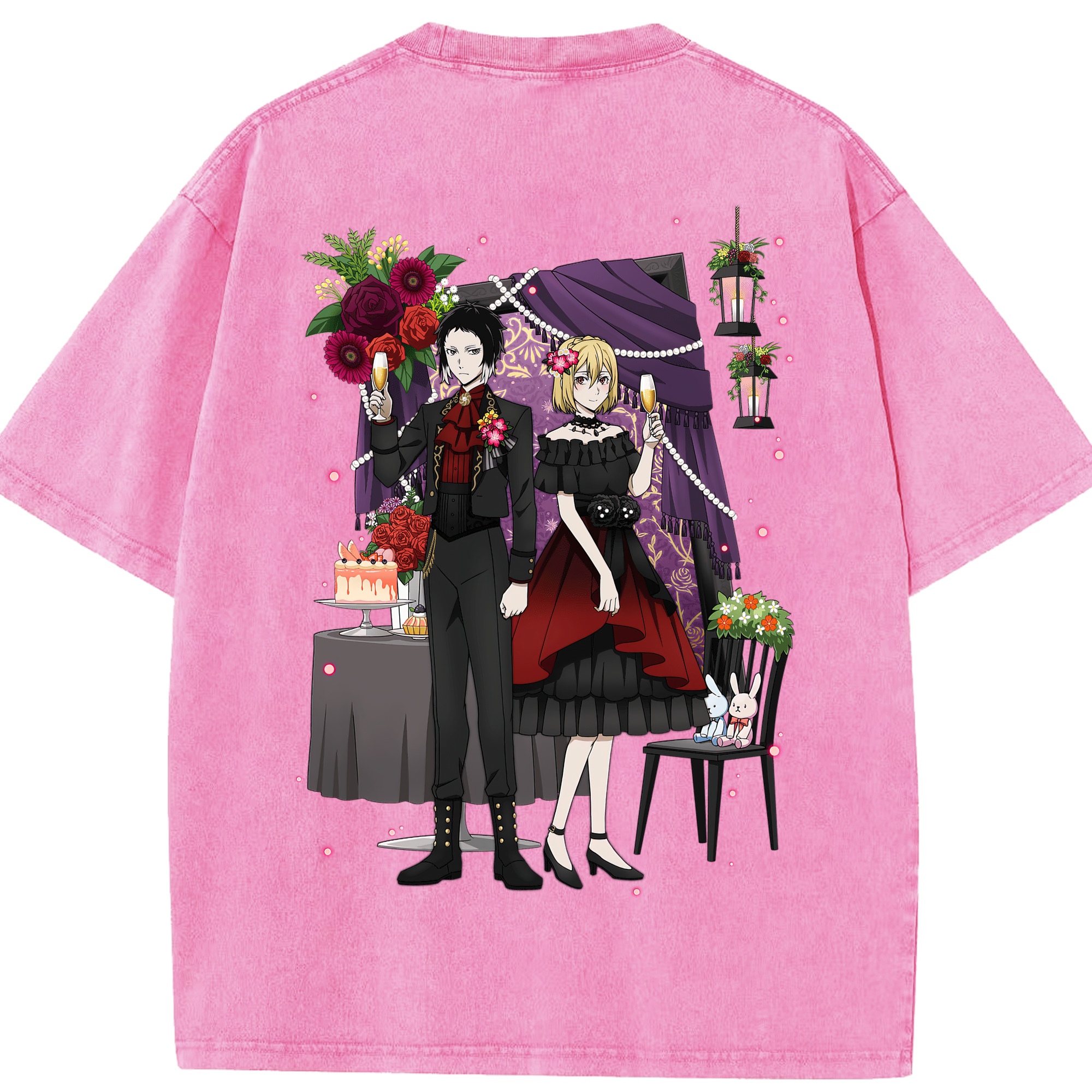 （画像用） 文豪ストレイドッグス Bungo Stray Dogs 綿100% ヴィンテージ風 半袖Tシャツ（背面プリント）